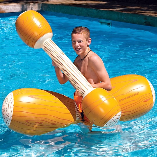 Swim Central 54" Brown & White Inflatable Swimming Pool Log Flume Joust Set